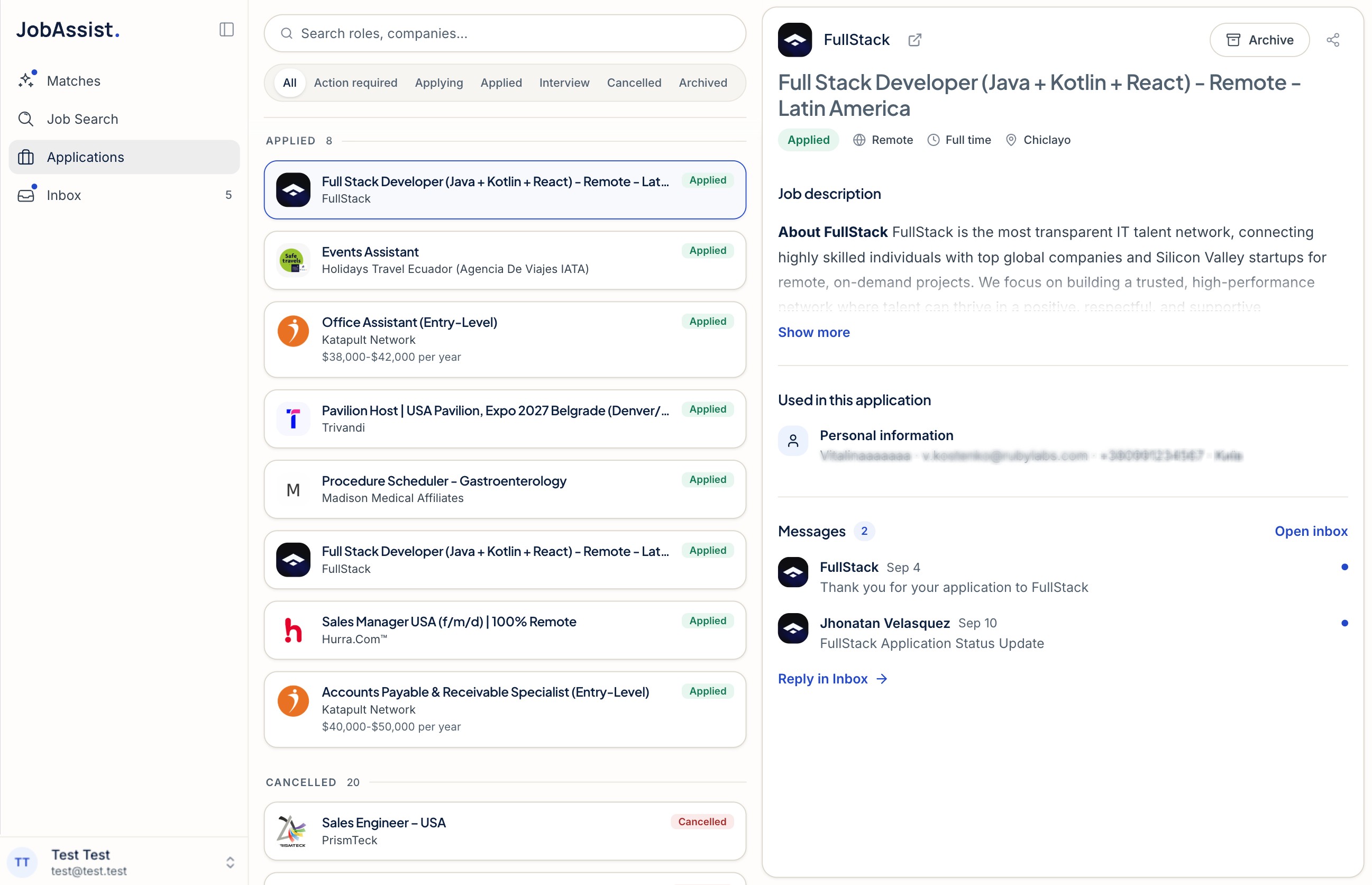 Application tracking